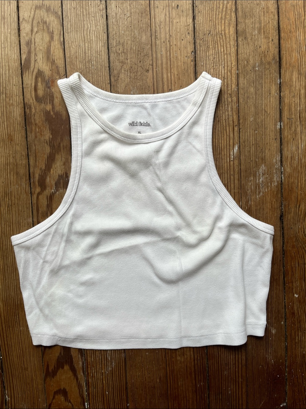wild fable White Ribbed Cropped Tank